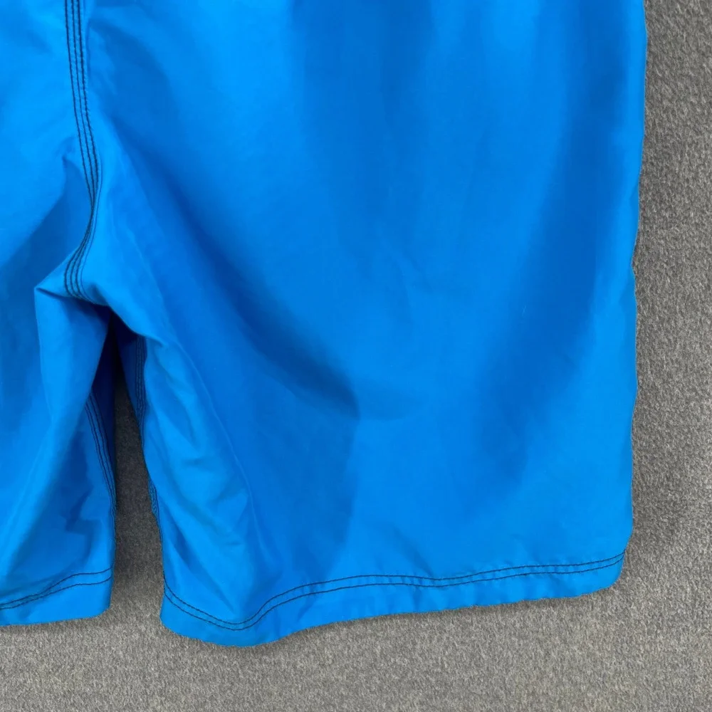Speedo Mens Swim Trunks Blue Black White Geometric Athletic Size‎ L